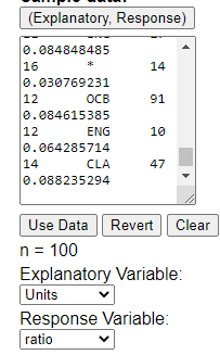 Corr/Regression applet